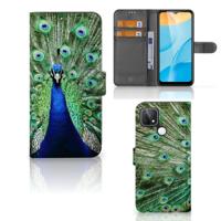 OPPO A15 | Telefoonhoesje | Met pasjeshouder | Pauw