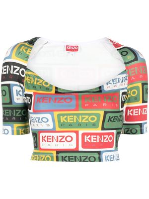 Kenzo haut crop à logo imprimé - Vert