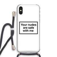 Safe with me: iPhone X Transparant Hoesje met koord Safe with me: iPhone X Transparant Hoesje met koord