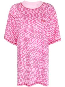 GCDS robe courte à motif monogrammé - Rose