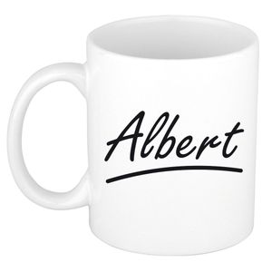 Naam cadeau mok / beker Albert met sierlijke letters 300 ml