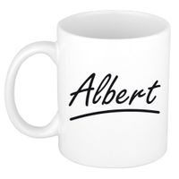 Naam cadeau mok / beker Albert met sierlijke letters 300 ml   -