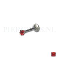 Labret 1.2 mm diamant rood Labret 1.2 mm diamant rood