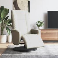 Fauteuil verstelbaar met voetensteun kunstleer crmekleurig Fauteuil verstelbaar met voetensteun kunstleer crmekleurig
