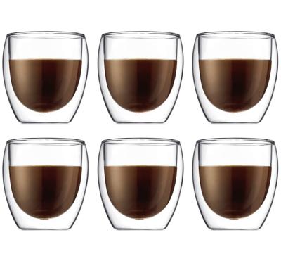 Bodum Dubbelwandige koffie- / theeglazen Pavina - gepatenteerd ventiel - 250 ml - 6 stuks