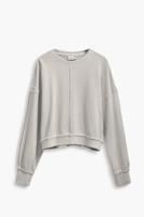 Sweatshirt met stiksels - BROWN - XL