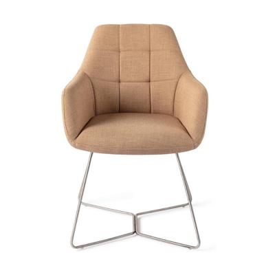 Jesper Home Noto eetkamerstoel Toasted Toffee beehive steel