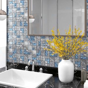 VidaXL Mozaïektegels 11 st 30x30 cm glas grijs en blauw