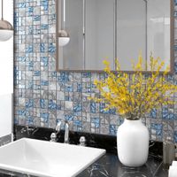 VidaXL Mozaïektegels 11 st 30x30 cm glas grijs en blauw