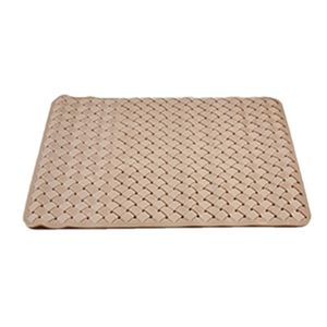 Badmat/douchemat anti-slip mocca bruin geweven patroon 50 x 50 cm