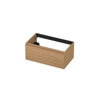 INK - Onderkast 1 Lade Greeploos met Houten Keerlijst - 800x450x350 Mm - Blank Eiken