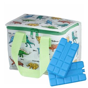 Puckator Kleine lunch koeltas met 2x koelelement - Dinosaurus print - 4,4 liter