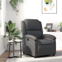 Relaxfauteuil Grijs Echt Leer