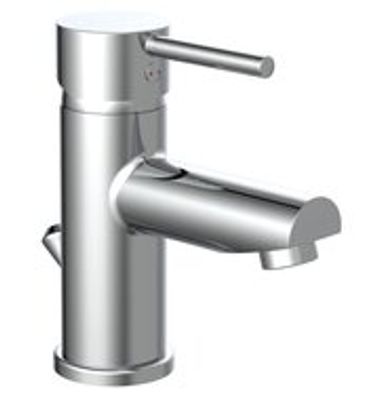 ATLANTA ééngreepsmengkraan wastafel, chroom keramische schijven geluidsarme, verwisselbare 40 mm-cartouche Eco-Click functie en kinderbeveiliging flexibele metalen aansluitslangen 1 ¼" (Ø ca