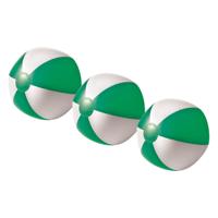 Impression Strandbal - 3x - opblaasbaar - zwembad speelgoed - groen/wit - D26 cm