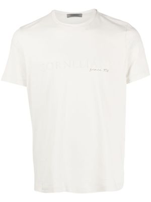 Corneliani t-shirt à logo brodé - Tons neutres