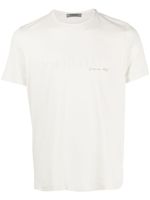 Corneliani logo-embroidered crew-neck T-shirt - Tons neutres