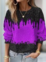 3D Printing Picture Women's Long Sleeve Round Neck Sweatshirt - thumbnail