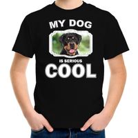 Honden liefhebber shirt Rottweiler my dog is serious cool zwart voor kinderen - thumbnail