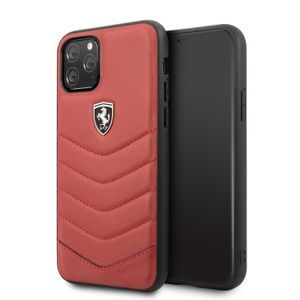 Ferrari Scuderia - iPhone 11 Pro Max - Lederen backcover hoes - Rood