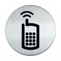 Novioproducts Pictogram zelfklevend rond GSM toegestaan RVS