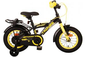 Volare Thombike Kinderfiets - 12 inch - Zwart Geel - Twee Handremmen