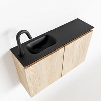 Toiletmeubel Mondiaz Ture | 80 cm | Meubelkleur Washed oak | Eden wastafel Urban Links | 1 kraangat Toiletmeubel Mondiaz Ture | 80 cm | Meubelkleur Washed oak | Eden wastafel Urban Links | 1 kraangat