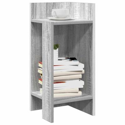 Bijzettafels 2 st met plank 25,5x27x60 cm grijs sonoma eiken