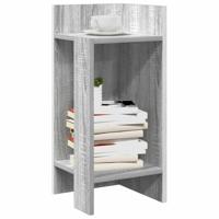Bijzettafels 2 st met plank 25,5x27x60 cm grijs sonoma eiken