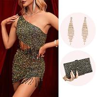 Retro vintage Roaring jaren '20 Jaren 1920 Flapper jurk Cosplay kostuum Outfits The Great Gatsby Dames Pailletten Kwastje Kerstmis Halloween Feest / Uitgaan Kleding Lightinthebox - thumbnail