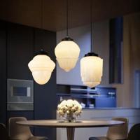 LUMORIA Mid-Century Art Deco Hanglamp - Vintage Elegantie met Melkwit Glas