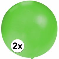 2x Feest mega ballonnen groen 60 cm   -