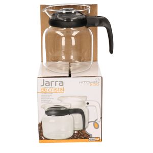 Theepot/koffiepot met zwart deksel en handvat 0,65 liter   -