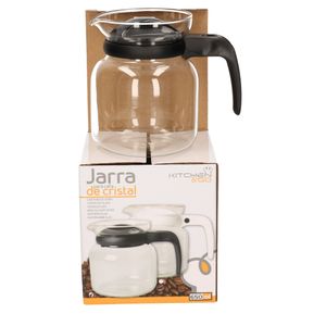 Theepot/koffiepot met zwart deksel en handvat 0,65 liter