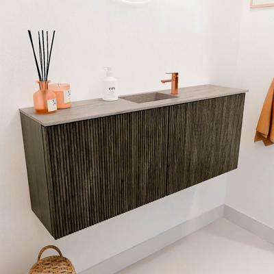 Toiletmeubel Mondiaz Joya Dlux | 100 cm | Meubelkleur Shadow | Faye wastafel Saba Wasbak Midden | 1 kraangat