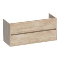 Brauer Adore - Onderkast - 120 cm - met 2 Softclose Lades Greeploos en 2 Sifon Uitsparingen - Forest Wheat