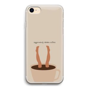 Aggressively drinks coffee: iPhone 7 Transparant Hoesje