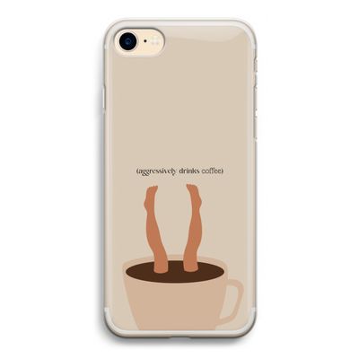Aggressively drinks coffee: iPhone 7 Transparant Hoesje