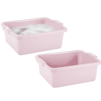 Plasticforte afwas en schoonmaak Teil - 2x - Rechthoek - kunststof - 11L - 40 x 30 x 14 cm - roze