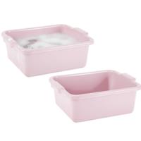 Plasticforte afwas en schoonmaak Teil - 2x - Rechthoek - kunststof - 11L - 40 x 30 x 14 cm - roze