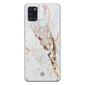 Samsung Galaxy A21s siliconen hoesje - Marmer goud