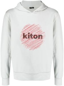 Kiton hoodie à logo imprimé - Gris