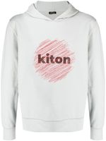 Kiton hoodie à logo imprimé - Gris