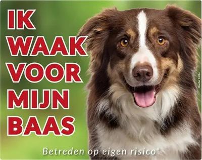 Border Collie Waakbord - Ik waak voor mijn Baas
