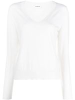 P.A.R.O.S.H. V-neck long-sleeve jumper - Blanc - thumbnail