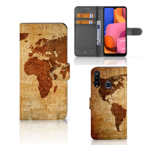 Samsung Galaxy A20s Flip Cover Wereldkaart