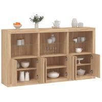 Dressoir met LED-verlichting 181,5x37x100 cm sonoma eikenkleur