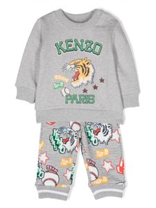 Kenzo Kids survêtement en coton à imprimé graphique - Gris