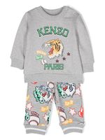 Kenzo Kids survêtement en coton à imprimé graphique - Gris - thumbnail