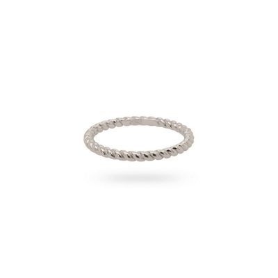 24Kae 12423S Ring Rope Structure zilver Maat 52